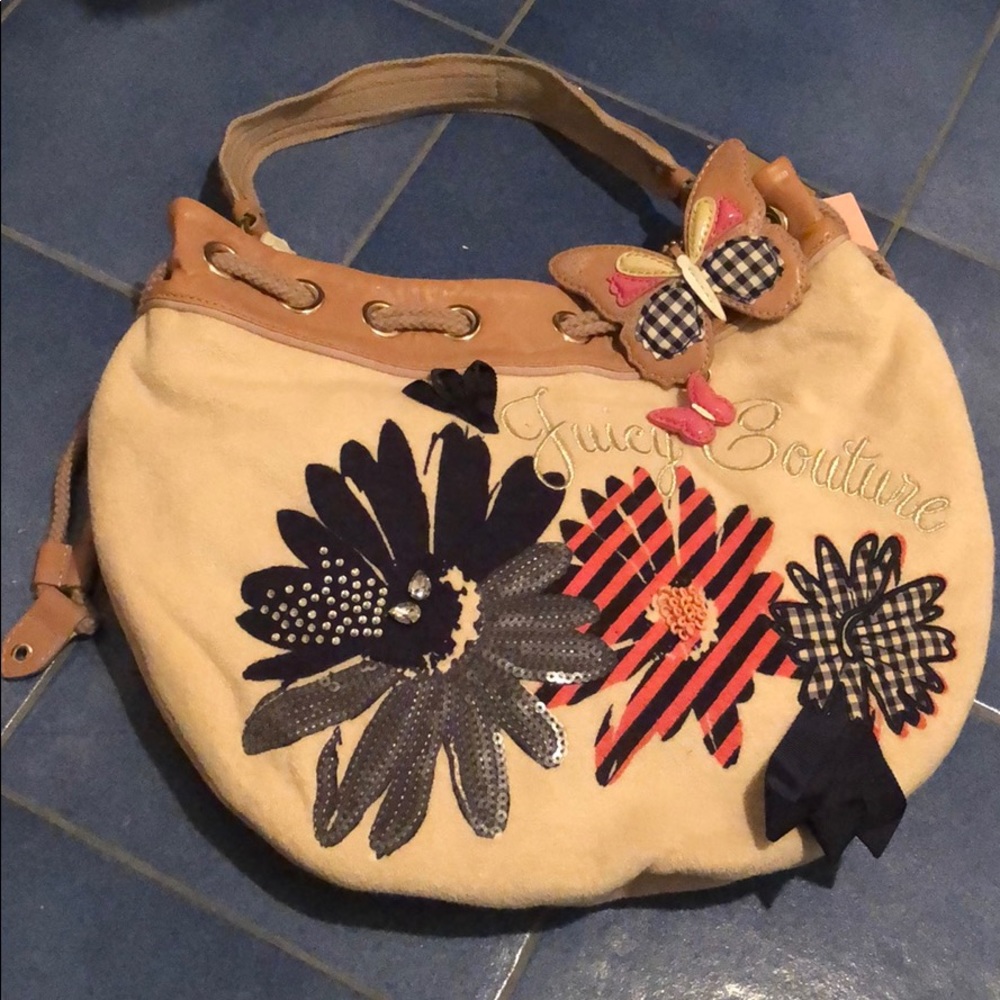 🌟HP! *NWT* Juicy Couture Flower Shoulder/Hobo Bag